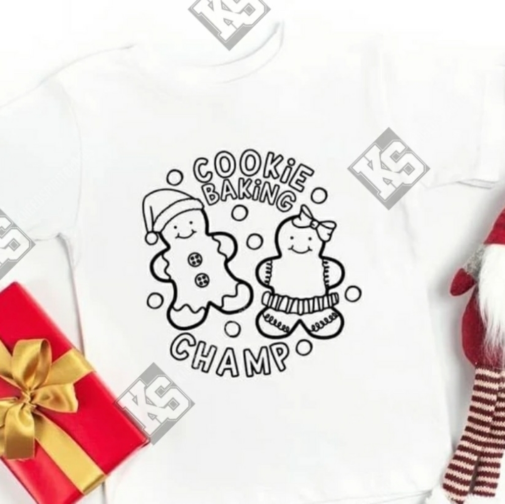 Gingerbread‎ Christmas Kids Coloring Tee